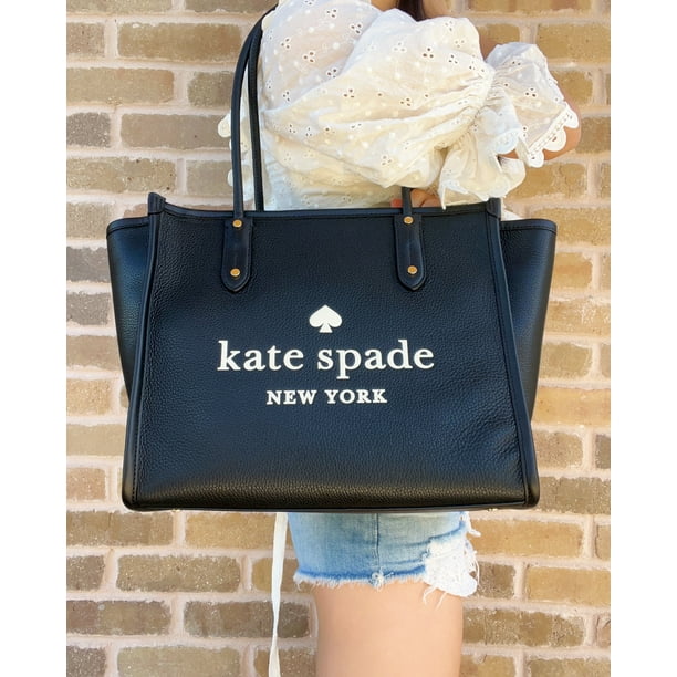Kate Spade Ella Black Pebbled Leather Large Top Zip Tote