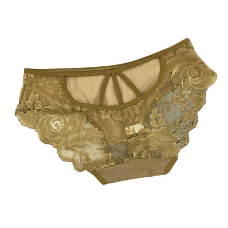 

Dadaria Women Underwear Women Underwear Low-Rise Panties Silky Comfy Threaded Lace Body Thong Yellow One Size Women