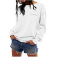 thumbnail image 2 of tarylea Womens Tops Long Sleeve Crewneck Cinch Cuff Oversized Pullover Casual Loose Fall Solid Color Tops with Pocket, 2 of 9
