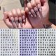 thumbnail image 2 of Letter Nail Art Stickers Alphabet Nail Decals Nail Art Supplies 3D Holographic Old English Character Self-Adhesive Sticker Glitter Design 8 Sheets, 2 of 4
