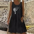 thumbnail image 1 of SMihono Robe d'Été pour Femmes Grande Taille Mode Femmes Décontractée Aguichant Col Rond Imprimé Dentelle Sans Manches Robe Mini, 1 of 8