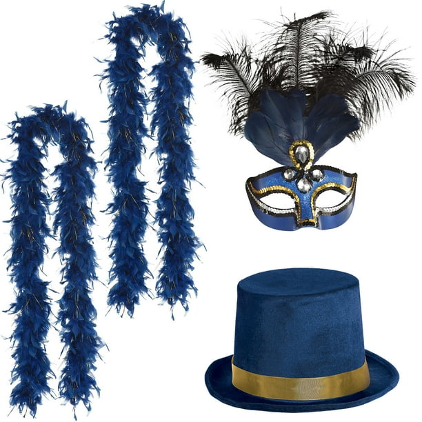 Party City New Years Midnight Couples Costume Accessory Kit For Adults Includes Top Hat Mask And Boa Walmart Com Walmart Com