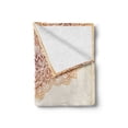 thumbnail image 2 of Victorian Soft Flannel Fleece Blanket, Oriental Vintage Ornate Pattern Autehntic Style Mandala Artwork Print, Cozy Plush for Indoor and Outdoor Use, 50" x 70", Beige and Burnt Orange, by Ambesonne, 2 of 6