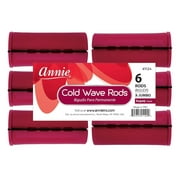 Annie Jumbo Cold Wave Rods with Rubber Band for Hair Curling and Perm Styling - Burgundy