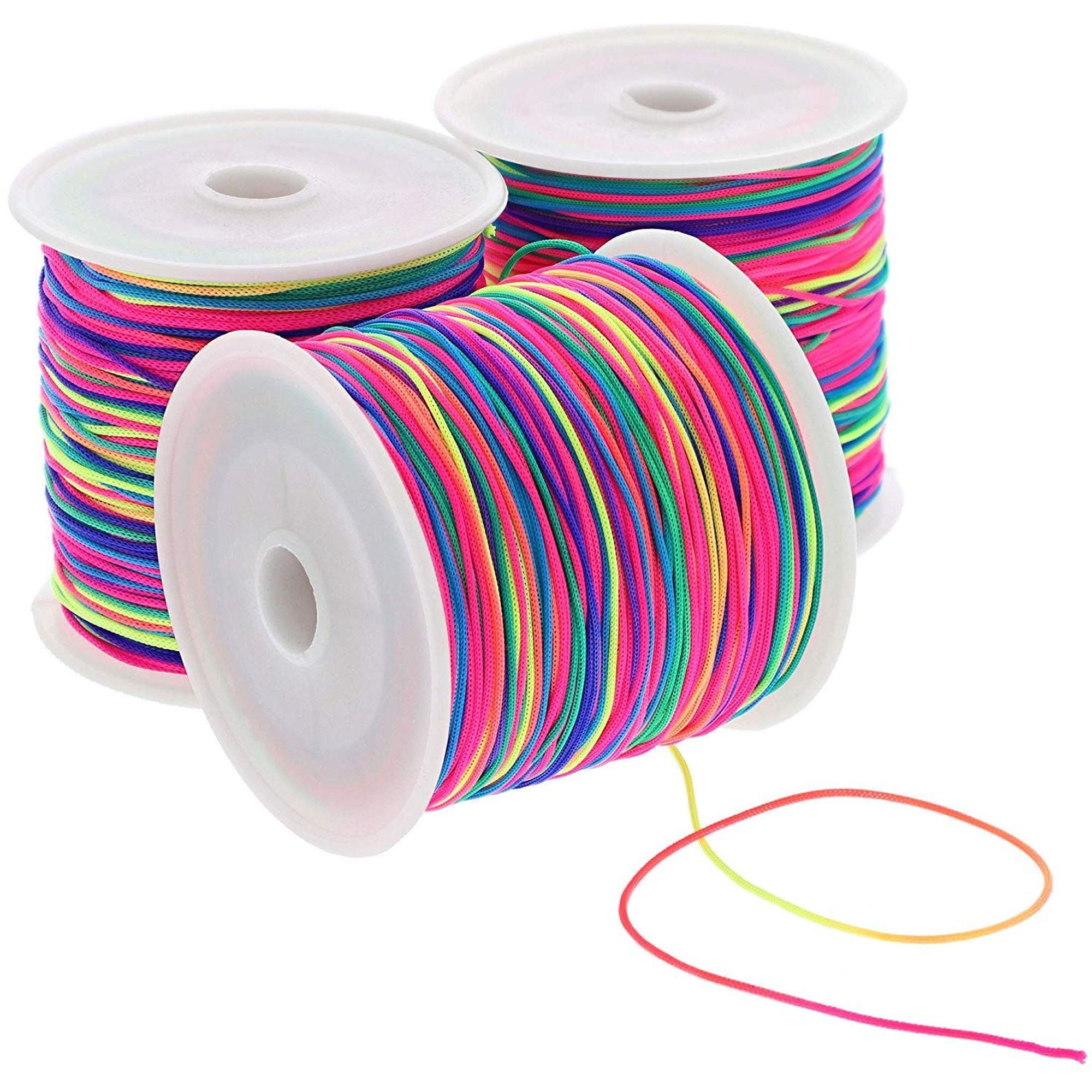 Jewelry Making String Cord (109 Yards), Neon Rainbow