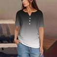 thumbnail image 2 of Inverlee T Shirts Women V Neck Dressy Casual Short Sleeve Tops Boho Gradient Print Shirts Flowy Elegant Tunic Blouse Tee, 2 of 7
