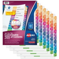 Avery Ready Index 12 Tab Dividers, Customizable TOC, 6 Sets