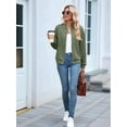 thumbnail image 5 of Womens Jacket Coat Casual Stand Collar Zip Up Fall Fashion Jackets Outfits with Pockets  Green XXL, 5 of 8