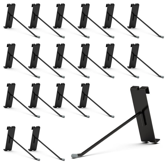 HUHOLE Ganchos de pared de rejilla de 6 pulgadas, 50 ganchos de exhibición para ganchos de pared de rejilla para panel de pared de rejilla, color negro