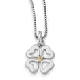 thumbnail image 1 of SS White Ice .01ct. Diamond & Gold-plated Four Hearts Necklace 18 Inch, 1 of 3