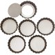 thumbnail image 1 of Molde para tartaletas de 4 pulgadas, juego de 6, antiadherente, con base extraíble, gris oscuro, 1 of 7