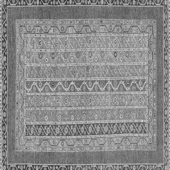 Ahgly Company Indoor Square Abstract Gray Modern Area Rugs, 4' Square