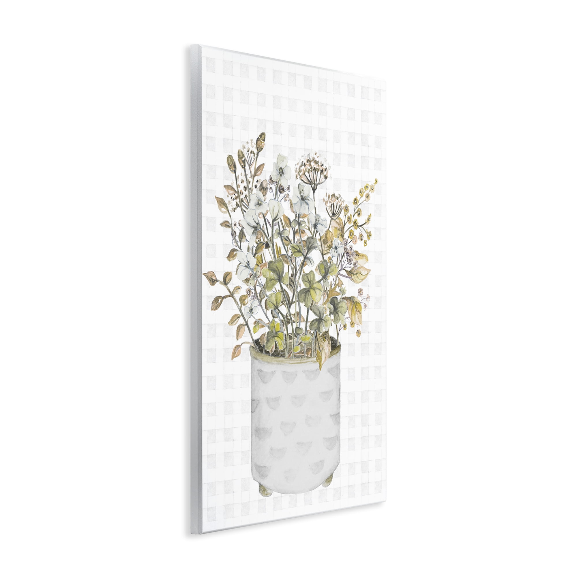 Stupell Industries Neutral Potted Wildflowers Botanical & Floral Painting Unframed Art Print Wall Art, 10 x 15