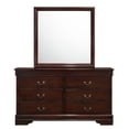 thumbnail image 3 of Bowery Hill Transitional Wood 6-Drawer Dresser & Mirror in Cherry, 3 of 10