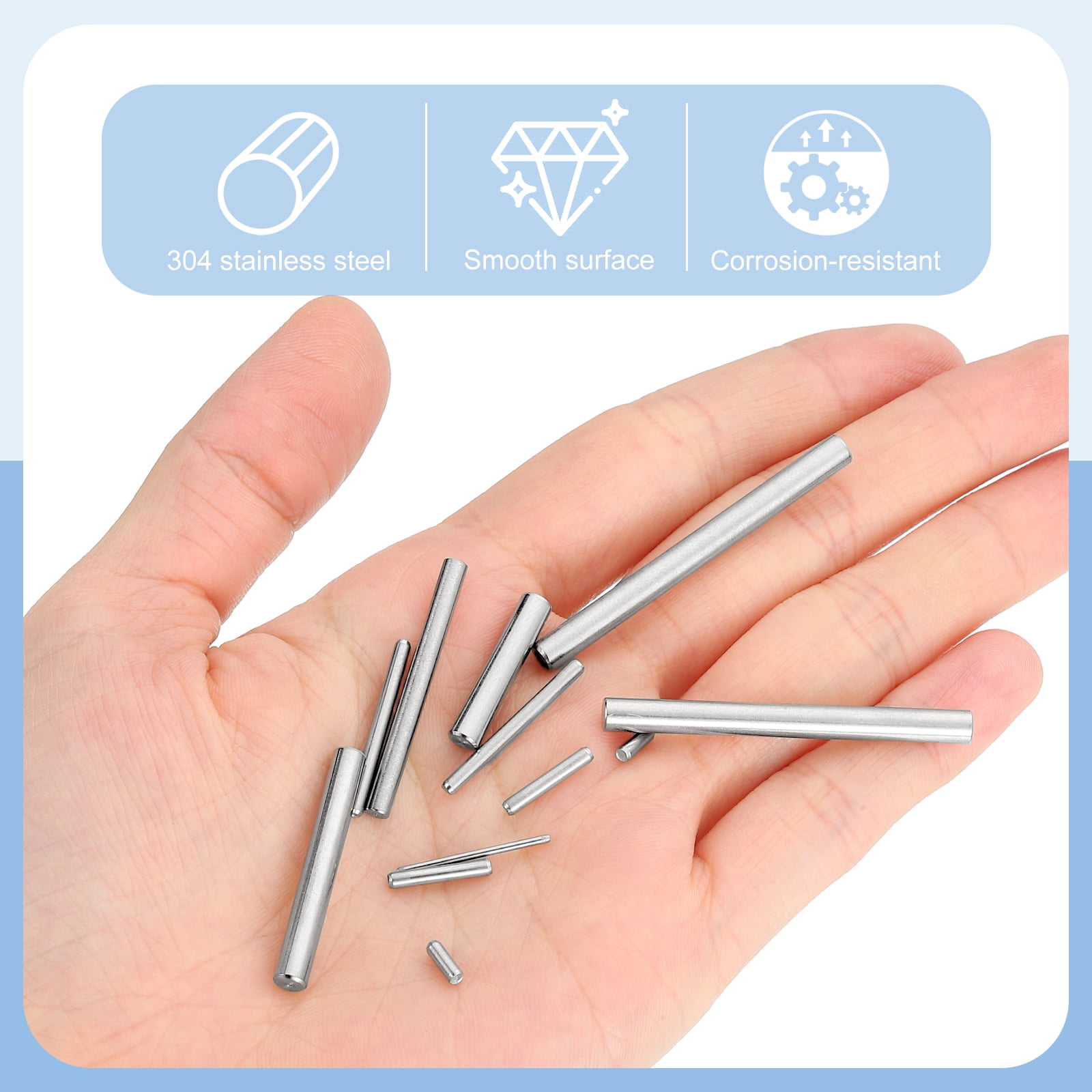 55Pcs Dowel Pin 4mm x 70mm Shelf Support Pin 304 Stainless Steel Shelf Pegs