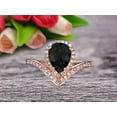 thumbnail image 1 of Pear Shape 1.75 Carat Black Diamond Moissanite Engagement Ring On 10k Rose Gold Wedding Ring Promise Ring Art Deco Glaring Jewelry Anniversary Gift, 1 of 5