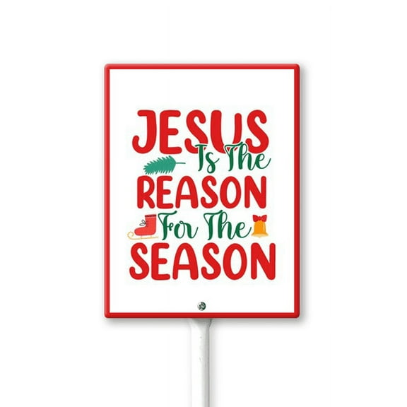 Eveokoki Jesus Is The Reason For The Season Yard Sign Christmas Nativity Outdoor Decoration Lawn Sign Religious Lawn Decorations with Stakes for Christmas Decor, Church, Home Decoration