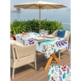 thumbnail image 4 of Spring Leaves Outdoor Tablecloth - 60x120 Inch Rectangle Dining Table Cover, Watercolor Leaf Botanical Nature Light Blue Waterproof Outdoor Table Cloth with Umbrella Hole & Zipper for Picnic/Patio, 4 of 7