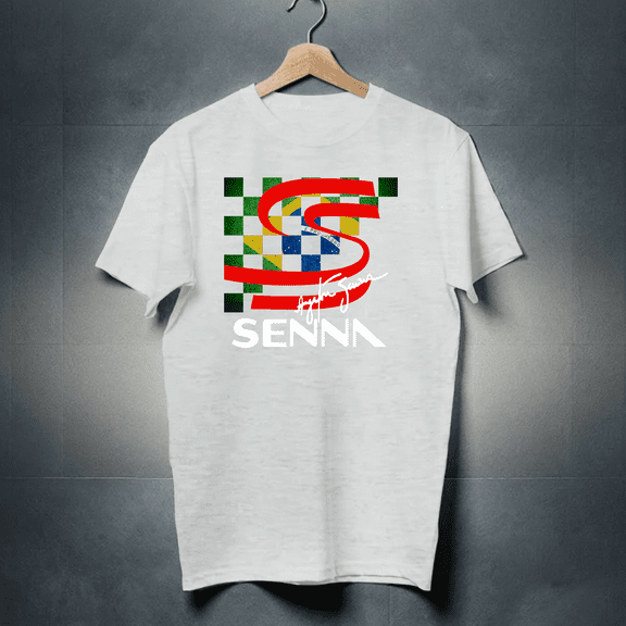 Ayrton Senna Brazil Racing Men's Black T-Shirt Size S - 5XL