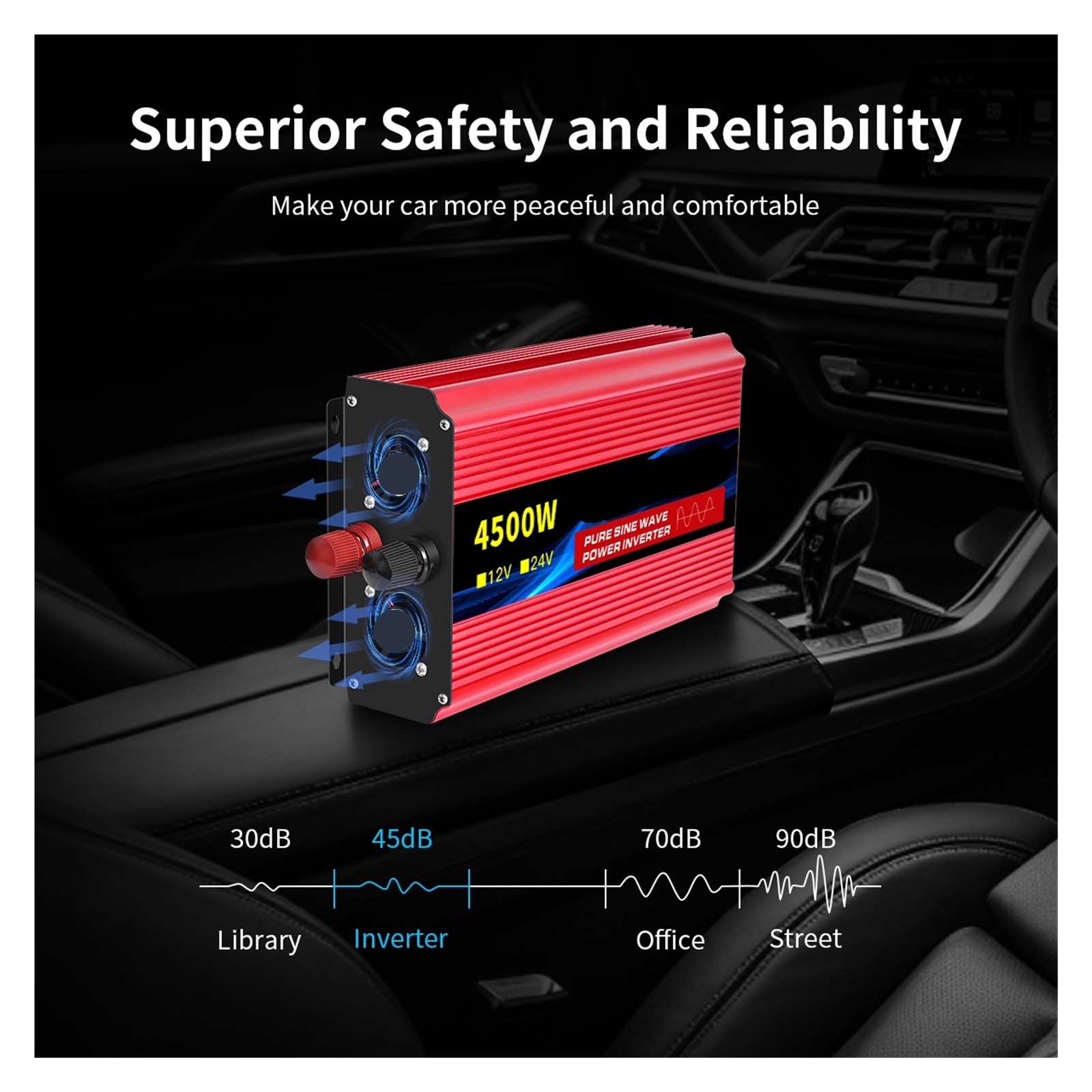 Pure Sine Wave Inverter 6000W Household Portable Digital Display