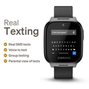 JrTrack 5 Kids Smart Watch by Cosmo | Best Kid-Safe Phone Watch | Precision Real-Time GPS Tracking | Call, Text, Activity, School Settings | Spotify Music | Parental Controls | SOS & Safety Alerts