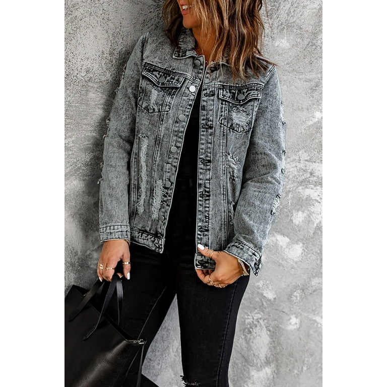 Forever 21 Women's Oversized Denim Trucker Jacket