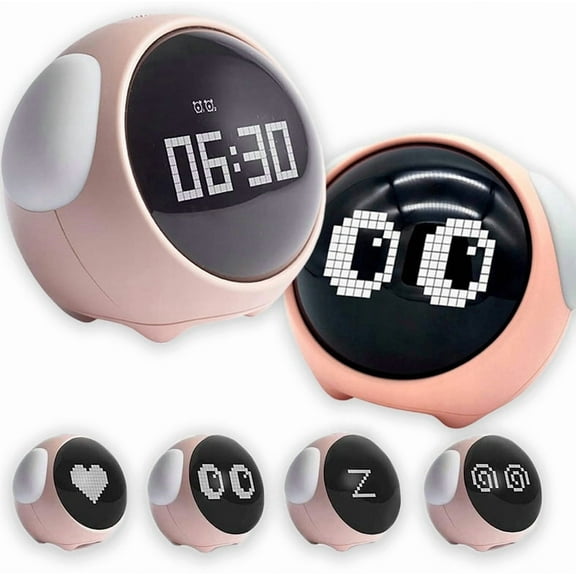 Multifunctional children's clock with night light and emoji alarm clock