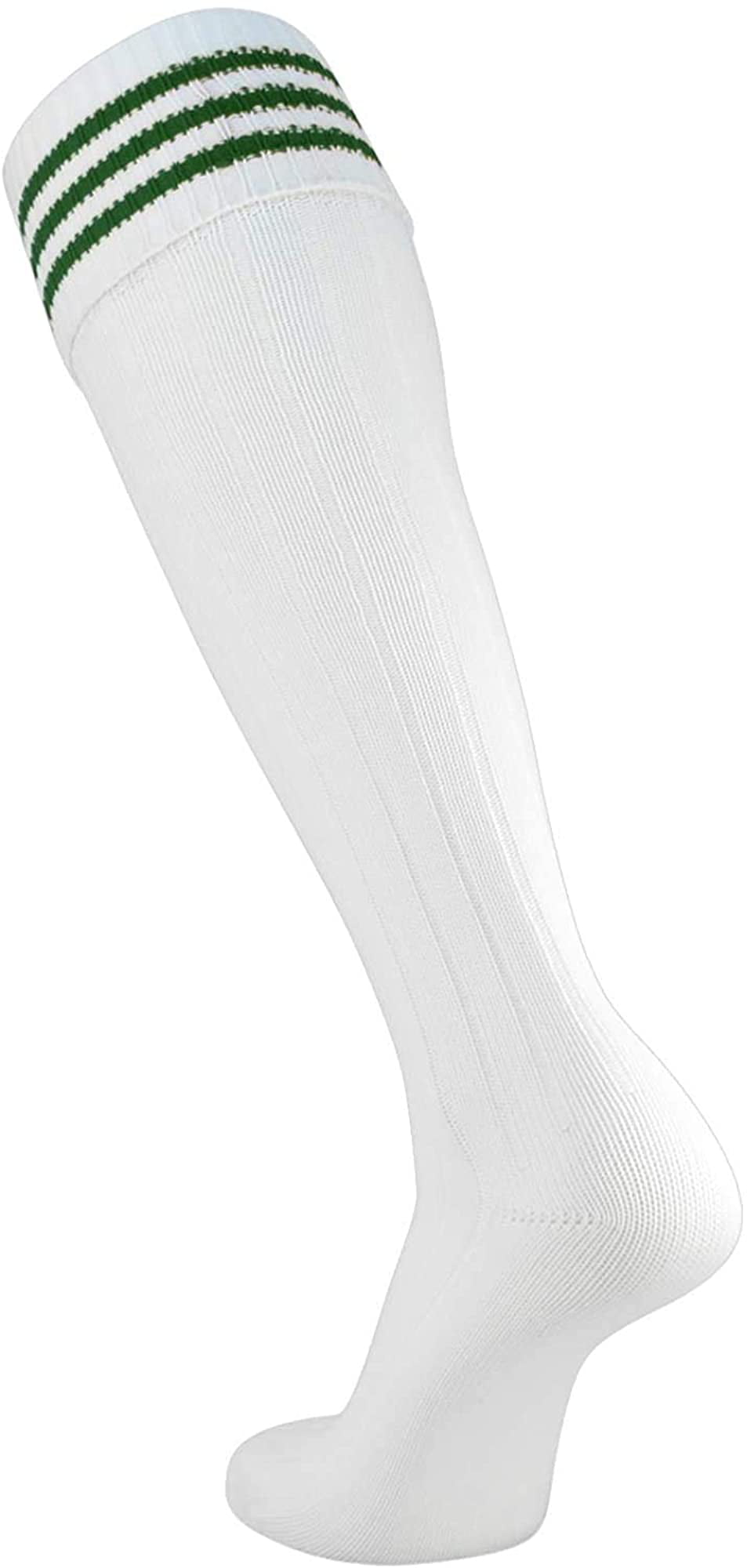 Euro Style 3 Stripe Soccer Socks with Fold Down Top 