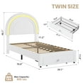 thumbnail image 3 of Rainbow Headboard Twin Platform Bed - Berber Fleece Princess Style, LED Lights & Storage Drawer, No Box Spring Needed, 3 of 7