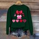 thumbnail image 5 of TaTaai Women's Bow Print Round-neck Long-sleeved Sweatshirt, Valentine's Day Gift, Casual Sporty Top, Fall Winter Wear Gift, 5 of 5