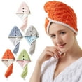 thumbnail image 3 of Velvet Dry Hair Hat,Women's Shampoo And Shower Cap,Coral Velvet Double Layer Dry Hair Cap, 3 of 6