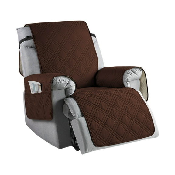 Beautynvta Waterproof Recliner Chair Cover, Non-Slip Recliner Covers with Pockes, Washable Reclining Chair Cover, Chair Seat Cover with Elastic Straps for Cats Dogs, 24.8''x91.3''