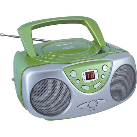 Sylvania SRCD243M Portable CD Boom Box with AM/FM Radio, Green