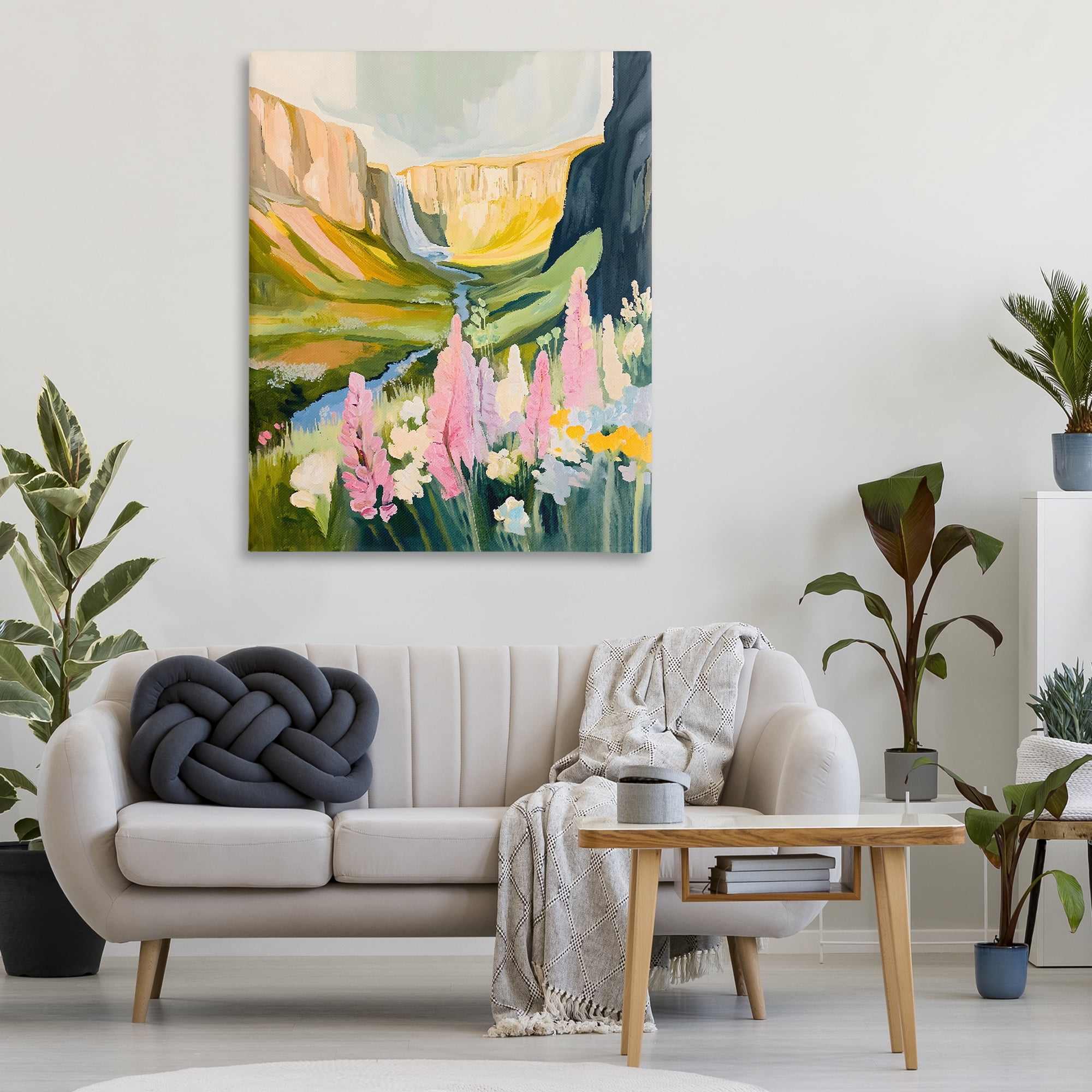 Stupell Industries Waterfall and Valley in Bloom Canvas Wall Art, design by The Prints Vibe