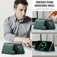thumbnail image 5 of Dteck for iPhone 16 Pro Magnetic Case with Detachable Wallet Card Holder, Compatible with MagSafe, RFID Blocking Credit Slots Kickstand Shockproof Phone Cover for Women Men,Green, 5 of 6