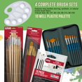 thumbnail image 6 of U.S. Art Supply 133-Piece Deluxe Ultimate Artist Painting Set with Aluminum and Wood Easels, 72 Paint Colors, 24 Acrylic, 24 Oil, 24 Watercolor, 8 Canvases, 44 Brushes, 4 Painting & Sketch Pads & More, 6 of 6