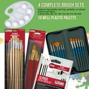 U.S. Art Supply 133-Piece Deluxe Ultimate Artist Painting Set with Aluminum and Wood Easels, 72 Paint Colors, 24 Acrylic, 24 Oil, 24 Watercolor, 8 Canvases, 44 Brushes, 4 Painting & Sketch Pads & More