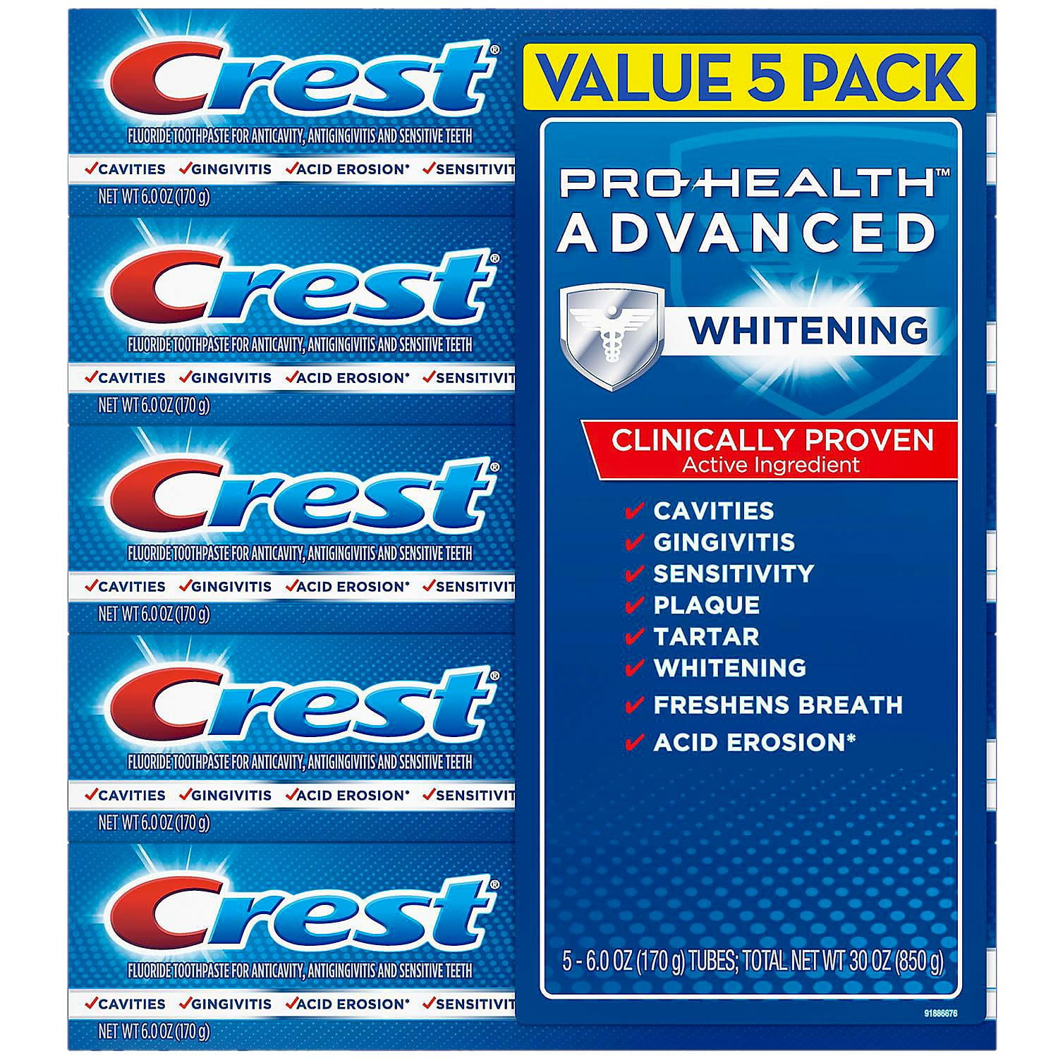 The Crest ProHealth Advanced Whitening Power Toothpaste (6.0 oz, 5ct