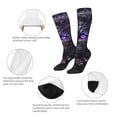 thumbnail image 3 of Fotbe Purple-Eyed Floral Leopard Calcetas Divertidas Estampadas para Hombre y Mujer, Calcetas de Algodón hasta la Rodilla para Caminar, Correr, Enfermería y Embarazo, 3 of 6