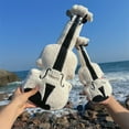 thumbnail image 3 of 1 Pcs 17.7" Violin Plush Pillow,Stuffed Plush Decoration Birthday Gifts,Brown, 3 of 4
