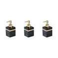 thumbnail image 1 of Ruiboury Distributeur de Savon en Résine Réutilisable pour Table Cuisine Douche Shampoing Salle de Bain Noir 250 ml Ensemble de 3, 1 of 6