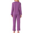 thumbnail image 3 of Conjuntos de lounge para mujeres INSPIRE CHIC, camisetas de manga larga con estampado de gatos y pantalones, pijamas con bolsillos, XS, púrpura, 3 of 6
