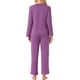 thumbnail image 3 of Conjuntos de lounge para mujeres INSPIRE CHIC, camisetas de manga larga con estampado de gatos y pantalones, pijamas con bolsillos, XS, púrpura, 3 of 6