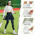 thumbnail image 7 of SCRAWLGOD Blue Butterfly Tennis Skirted Leggings with Pockets for Women Comfortable Trendy Golf Yoga Clothes Breathable Stretchy Sporty Pickleball Skorts Leggings, S, 7 of 7
