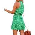 thumbnail image 3 of Sleeveless Women Sun Flowy Chiffon Spaghetti Halter Ruffle Dress, 3 of 4