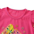 thumbnail image 4 of URMAGIC Baby Girls Little Kid Fruit Fly Sleeve T-shirts Plaid Shorts Summer 2PCS Outfits Clothes, 4 of 13