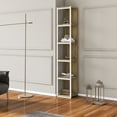 thumbnail image 2 of Texas 71” 5 Tier Bookcase, White & Oud Oak, 2 of 8