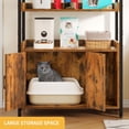 thumbnail image 5 of DWVO Large Hidden Cat Litter Box Furniture with 3 Shelves and Doors, Wood Litter Box Enclosure, Cat Washroom Storage, Brown, 5 of 7