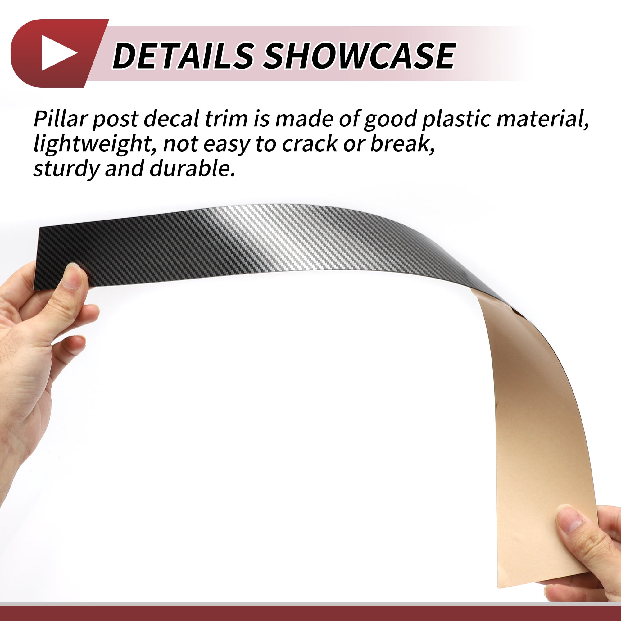 Unique Bargains 6Pcs Door Pillar Window Trim For Nissan Armada 2004-2015 Carbon Fiber