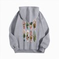 thumbnail image 5 of Godom Women Loose Hoodie Sweatshirt Solid Basic Fleece Letter Long Sleeve Kangaroo Pocket Drop Shoulder Pullovers Top, 5 of 7